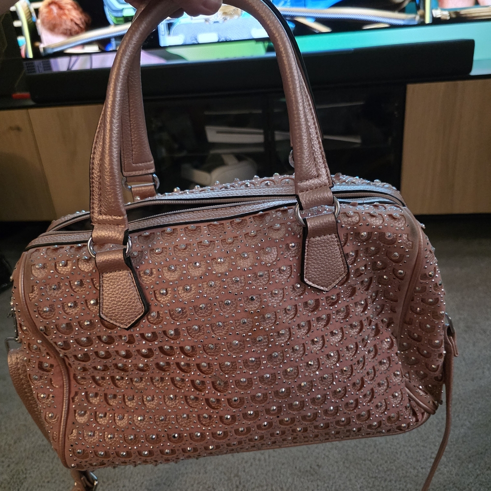 Source Unknown Metallic Pink Studded Shoulder Bag - image 8